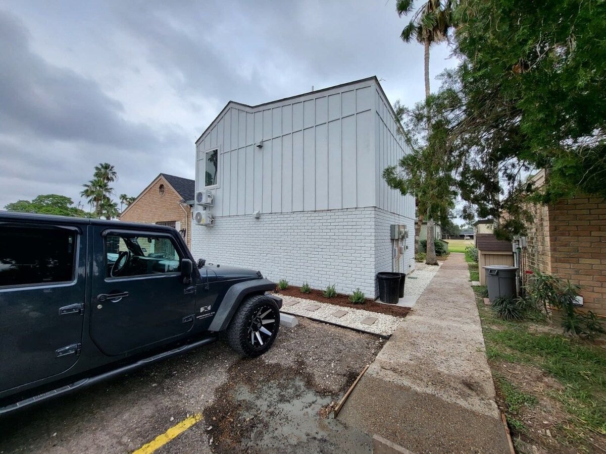 Exterior view of the McFadden Pad building and parking area